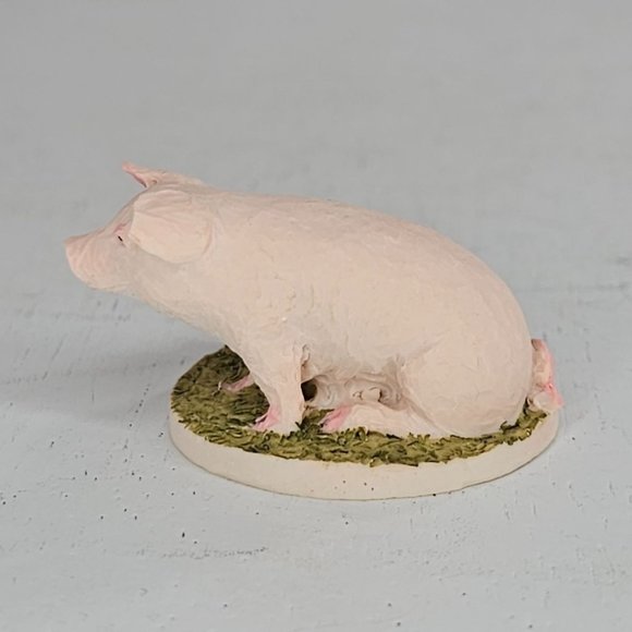 Vintage Peter Fagan Pig Mom Piglets Miniature Figurine Scotland *CHIP* - Picture 4 of 10
